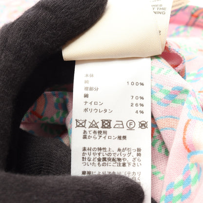 カノエ ポロシャツ フレンチスリーブ 総柄 ワンピース コットン ピンク マルチカラー エルメス