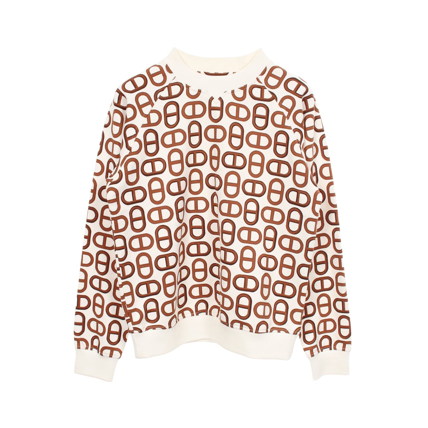 CHAINE D'ANCRE シェーヌダンクル スウェットシャツ コットン ホワイト ブラウン エルメス
