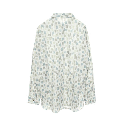 Coups de Goua'H 長袖 シャツ コットン ライトグレー マルチカラー エルメス