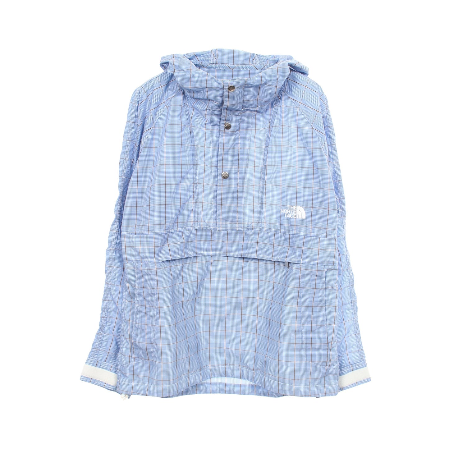 eYe COMME des GARCONS JUNYA WATANABE MAN × THE NORTH FACE チェック柄 アノラックパーカー ジャケット ナイロン ライトブルー ブラウン アイコムデギャルソンジュンヤワタナベマン