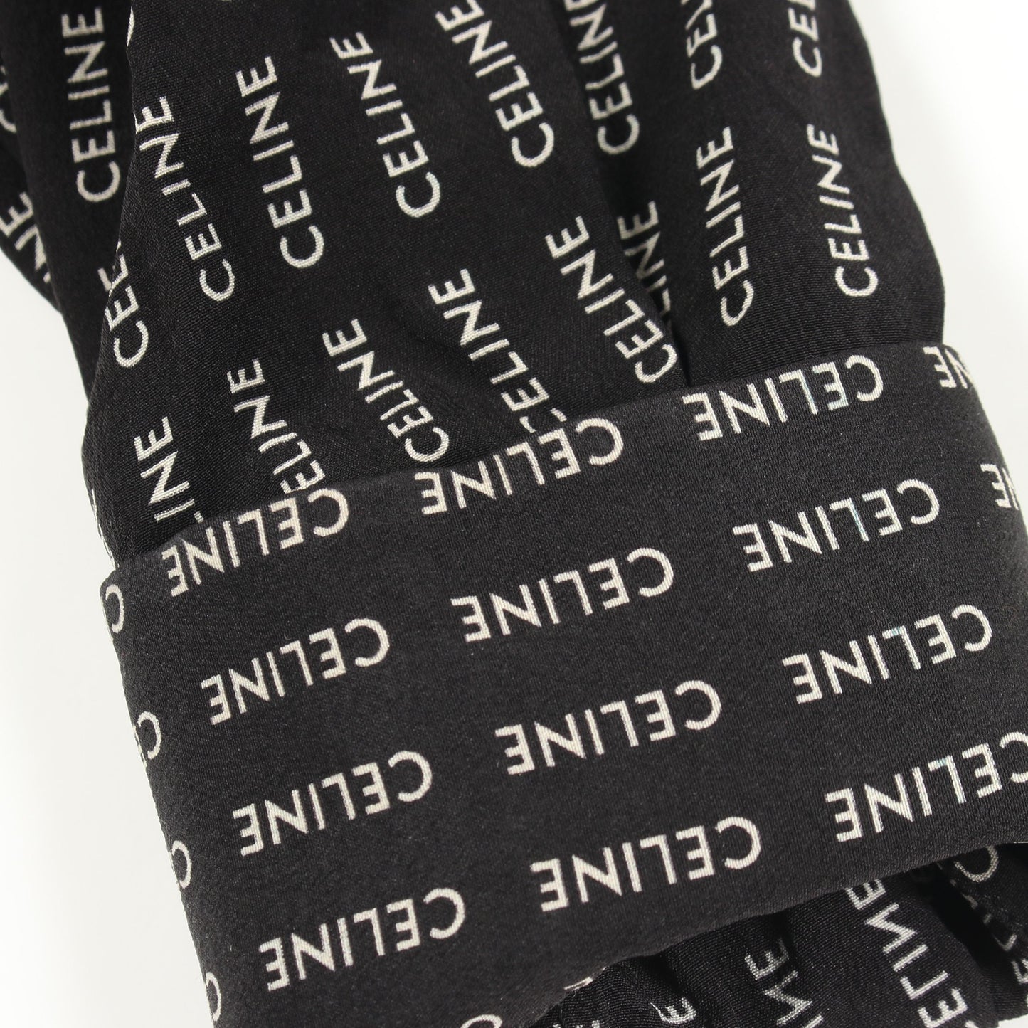 ロゴ 総柄 ボウタイ シャツ シルク ブラック セリーヌ