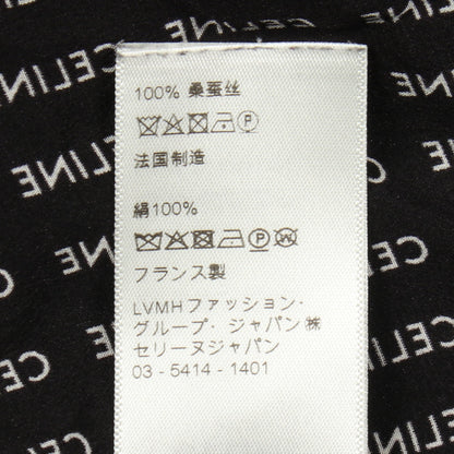 ロゴ 総柄 ボウタイ シャツ シルク ブラック セリーヌ