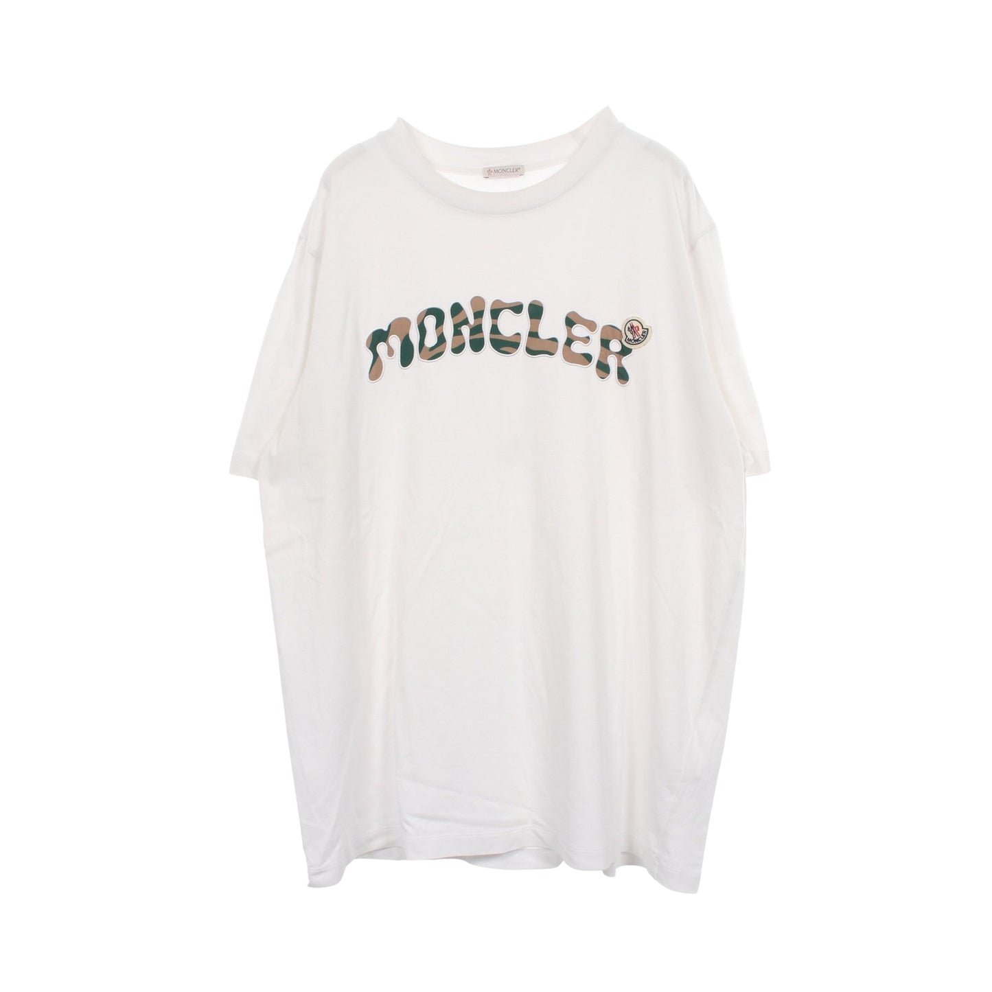 ロゴ刺繍 半袖Tシャツ コットン ホワイト モンクレール トップス MONCLER