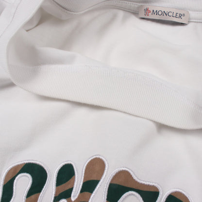ロゴ刺繍 半袖Tシャツ コットン ホワイト モンクレール トップス MONCLER