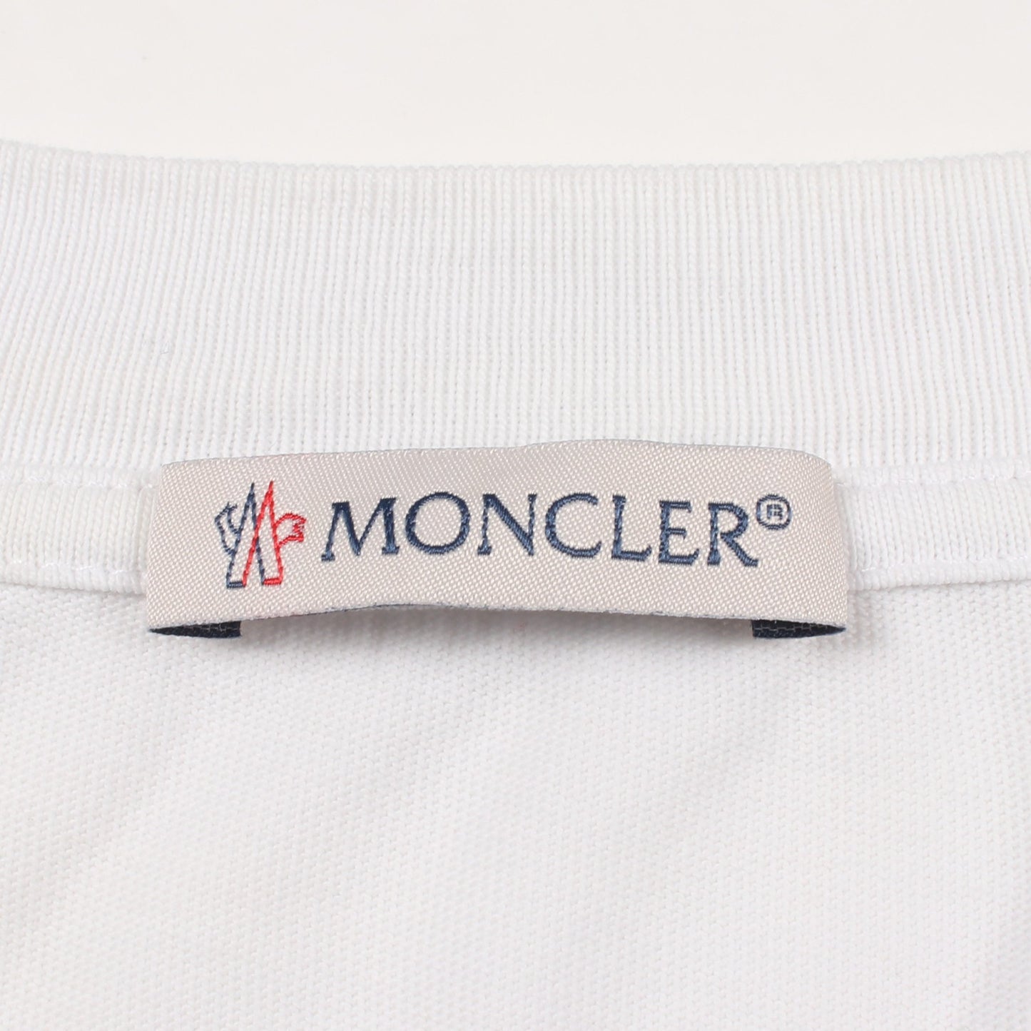 ロゴ刺繍 半袖Tシャツ コットン ホワイト モンクレール トップス MONCLER