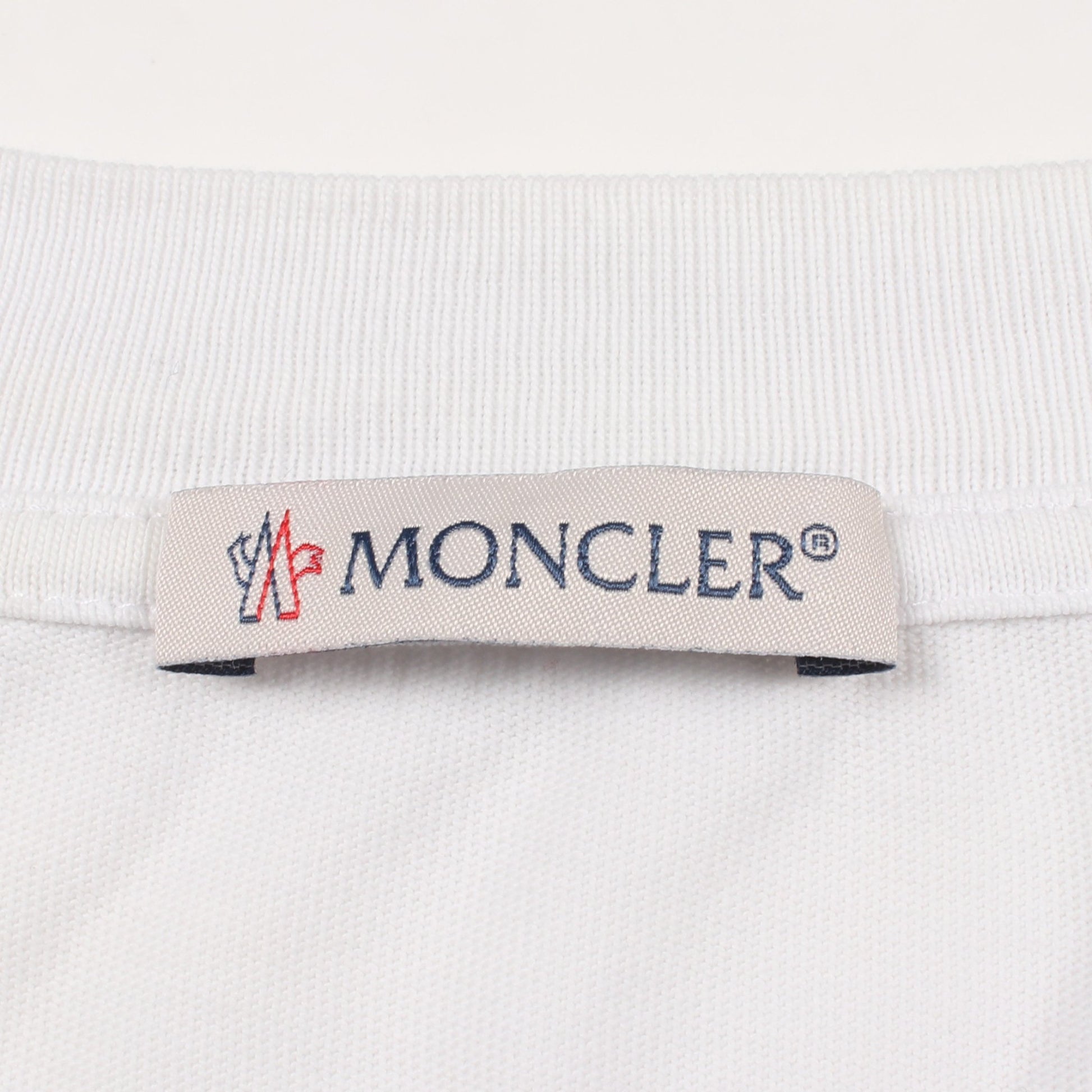 ロゴ刺繍 半袖Tシャツ コットン ホワイト モンクレール トップス MONCLER