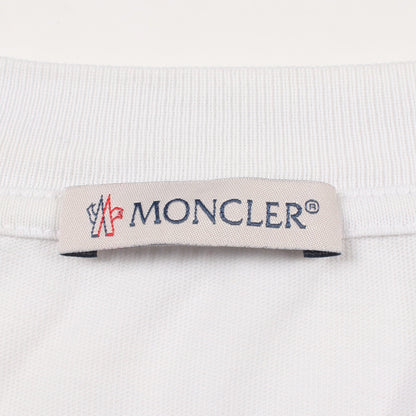ロゴ刺繍 半袖Tシャツ コットン ホワイト モンクレール トップス MONCLER