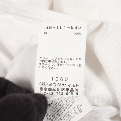 クルーネック 長袖Tシャツ コットン ホワイト ヨウジヤマモト