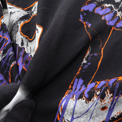 THREE PANEL SHIRT SKULL PRINT PATTERN オーバーサイズ 長袖 シャツ レーヨン コットン ブラック マルチカラー キディル