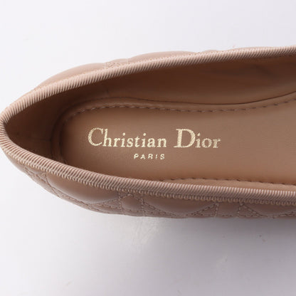 DIORバレリーナ カナージュ バレエシューズ フラットシューズ レザー ピンクベージュ クリスチャンディオール