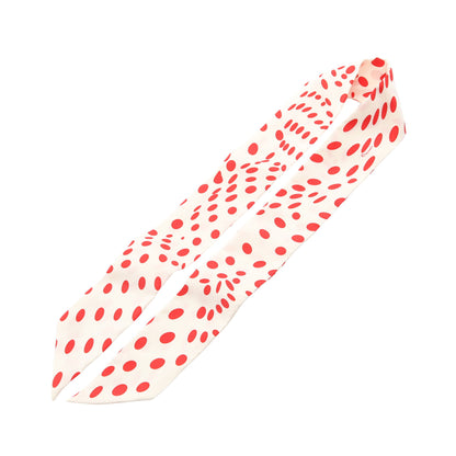 ツイリー HOLA FLAMENCA リボン スカーフ シルク ホワイト レッド エルメス
