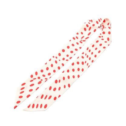 ツイリー HOLA FLAMENCA リボン スカーフ シルク ホワイト レッド エルメス