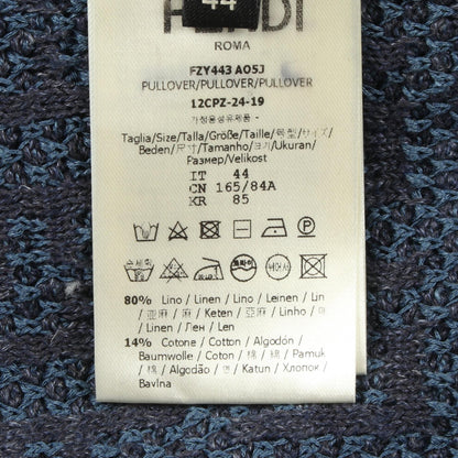 ズッカ 半袖 ニット リネン ブルー フェンディ