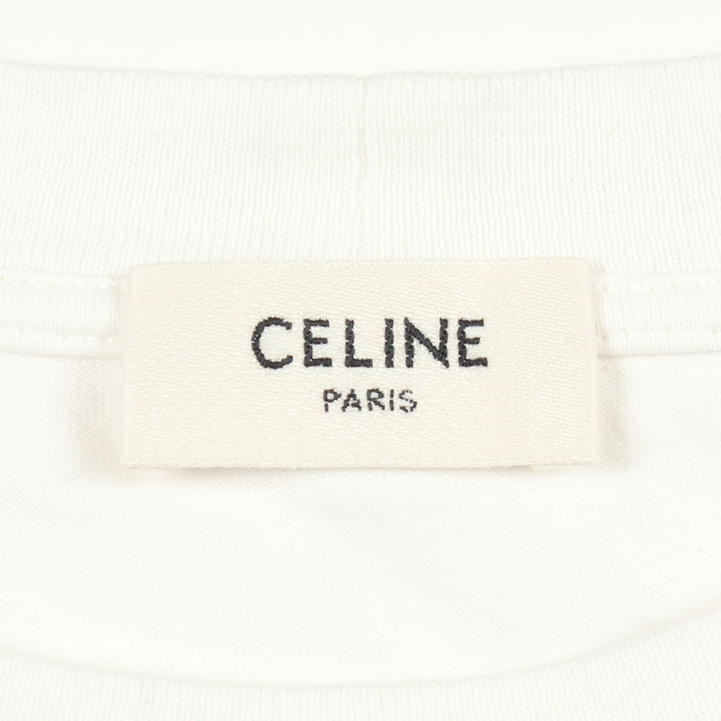ロゴプリント クルーネック 半袖Tシャツ コットン ホワイト セリーヌ トップス CELINE