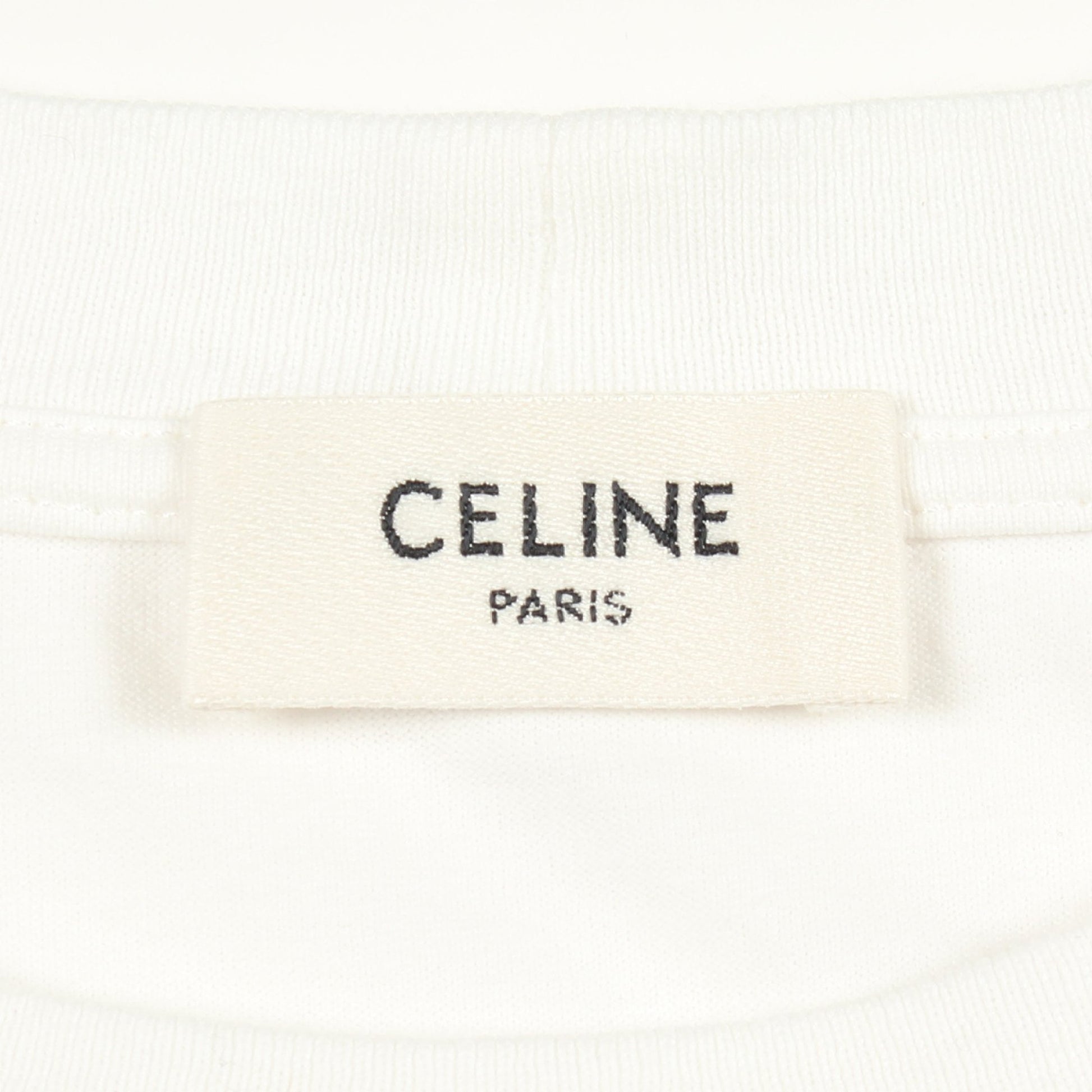 ロゴプリント クルーネック 半袖Tシャツ コットン ホワイト セリーヌ トップス CELINE