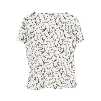 総柄 半袖Tシャツ コットン ホワイト エルメス トップス HERMES