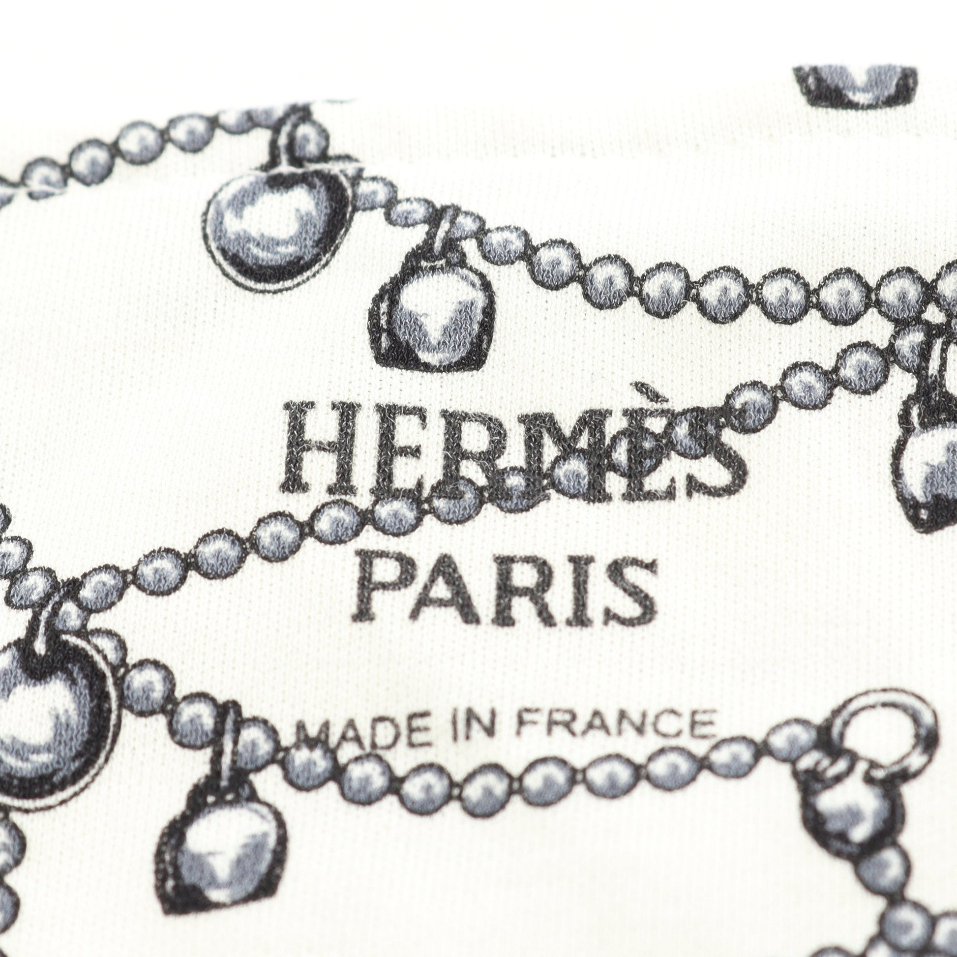 総柄 半袖Tシャツ コットン ホワイト エルメス トップス HERMES