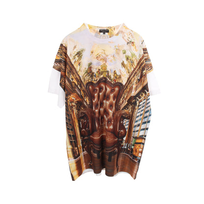 グラフィックプリント 半袖Tシャツ ブラウン マルチカラー コムデギャルソンオムプリュス