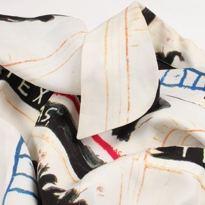 WACKO MARIA × JEAN-MICHEL BASQUIAT 総柄 半袖 シャツ レーヨン ホワイト ブラック マルチカラー ワコマリア