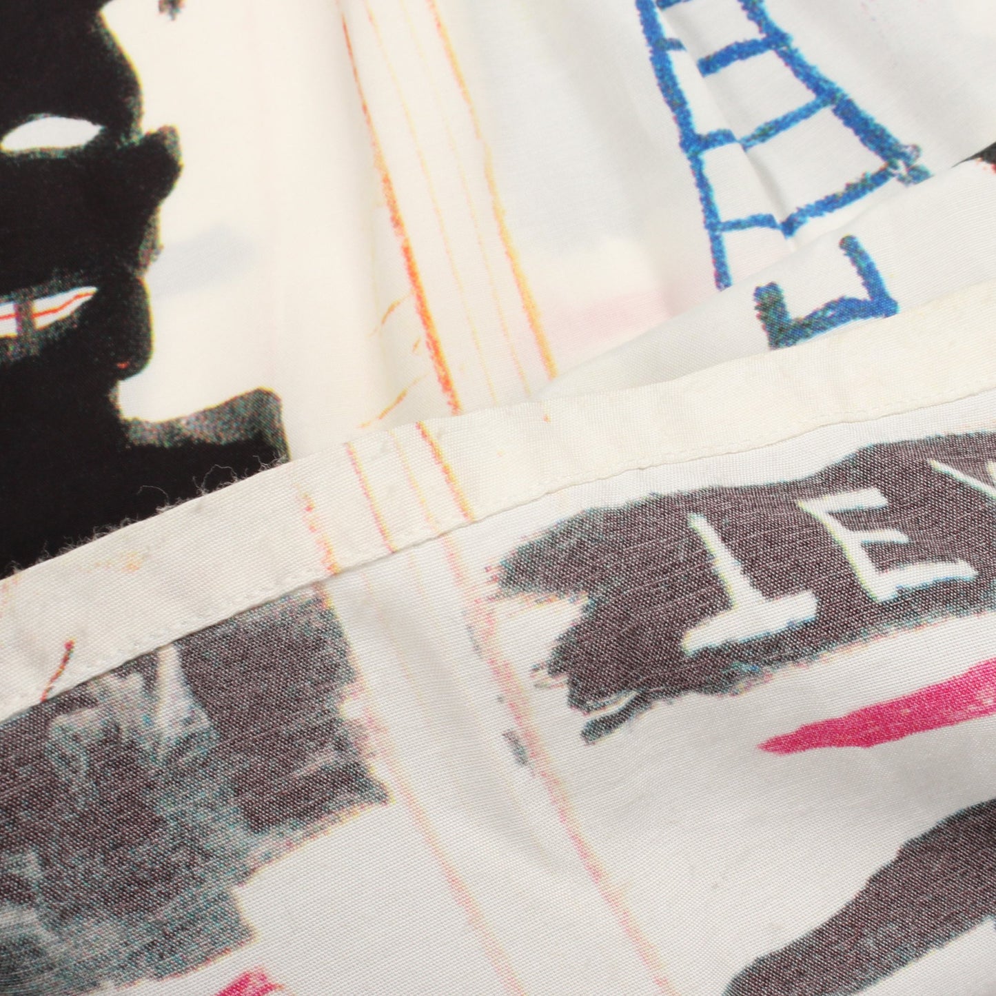 WACKO MARIA × JEAN-MICHEL BASQUIAT 総柄 半袖 シャツ レーヨン ホワイト ブラック マルチカラー ワコマリア