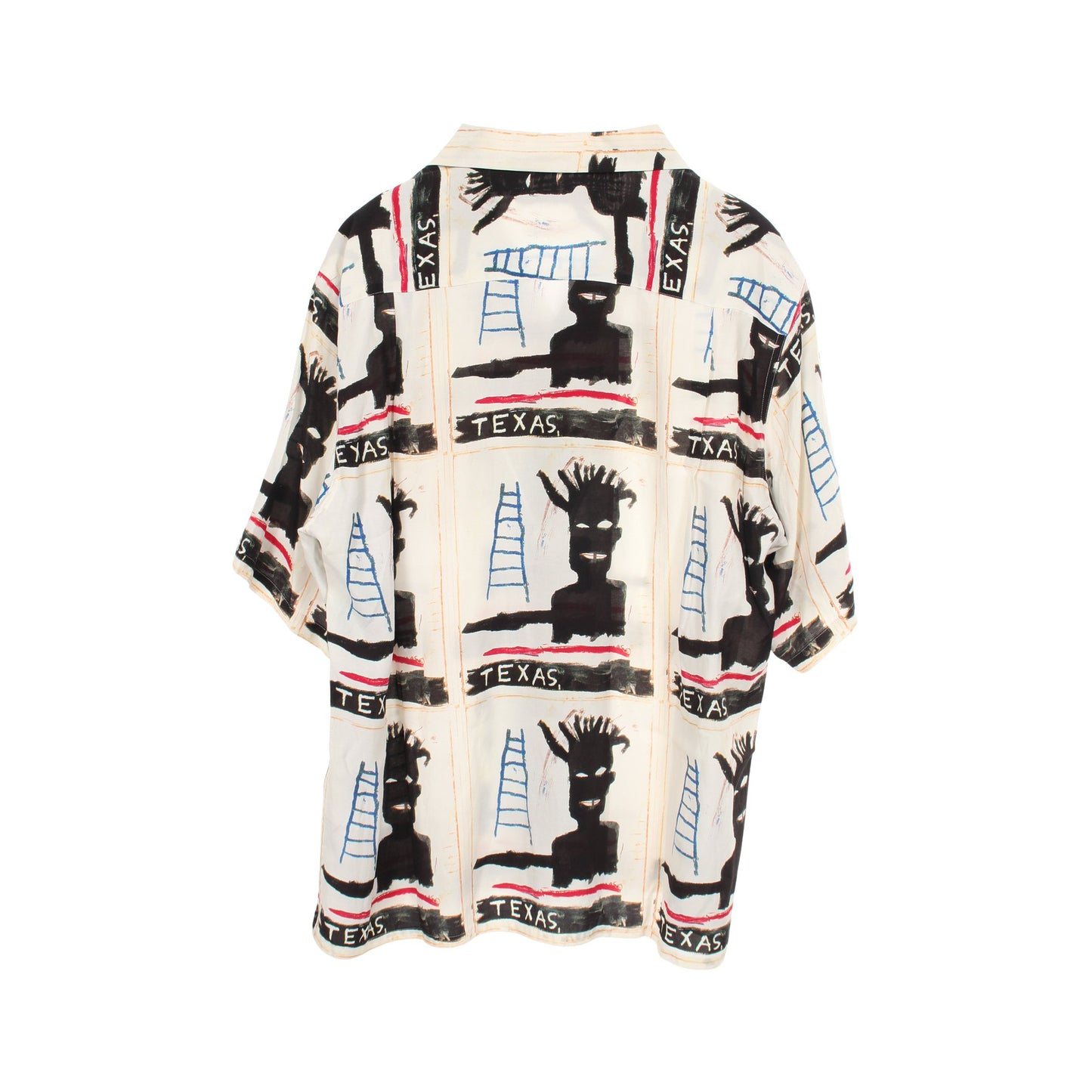 WACKO MARIA × JEAN-MICHEL BASQUIAT 総柄 半袖 シャツ レーヨン ホワイト ブラック マルチカラー ワコマリア