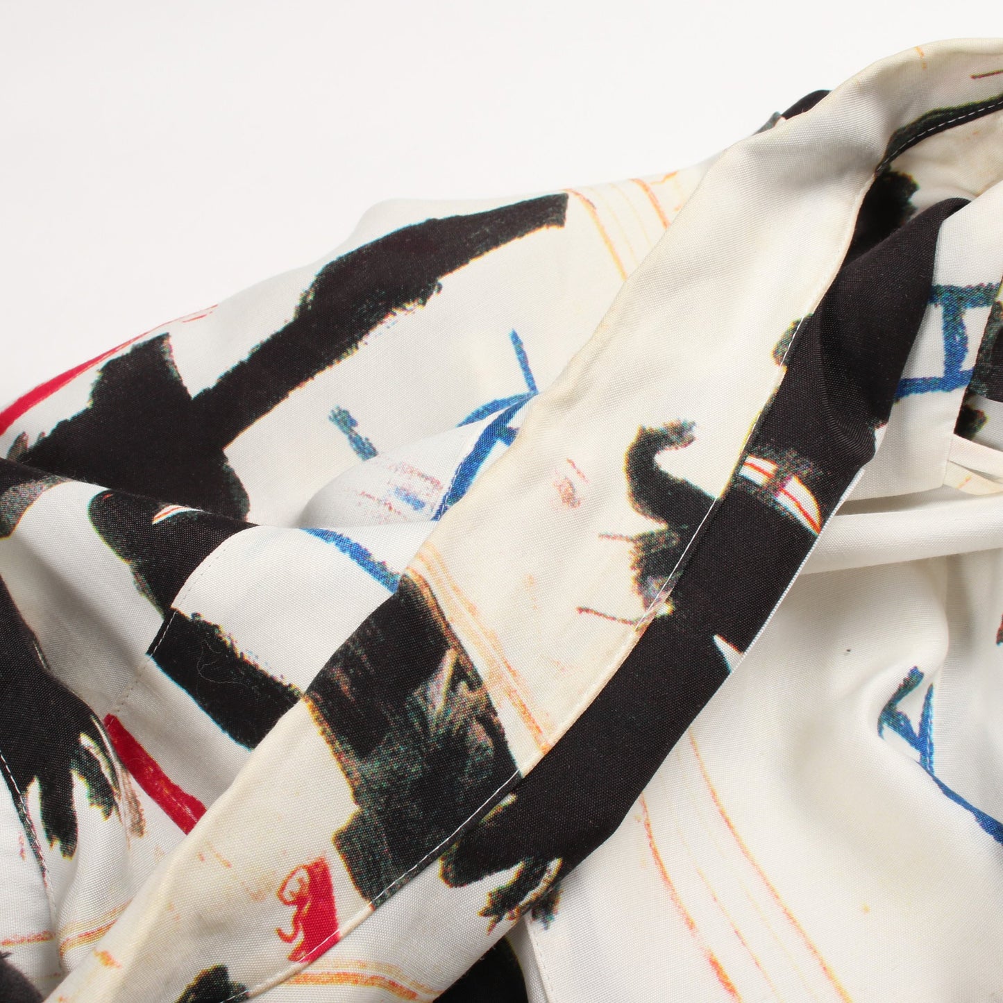 WACKO MARIA × JEAN-MICHEL BASQUIAT 総柄 半袖 シャツ レーヨン ホワイト ブラック マルチカラー ワコマリア