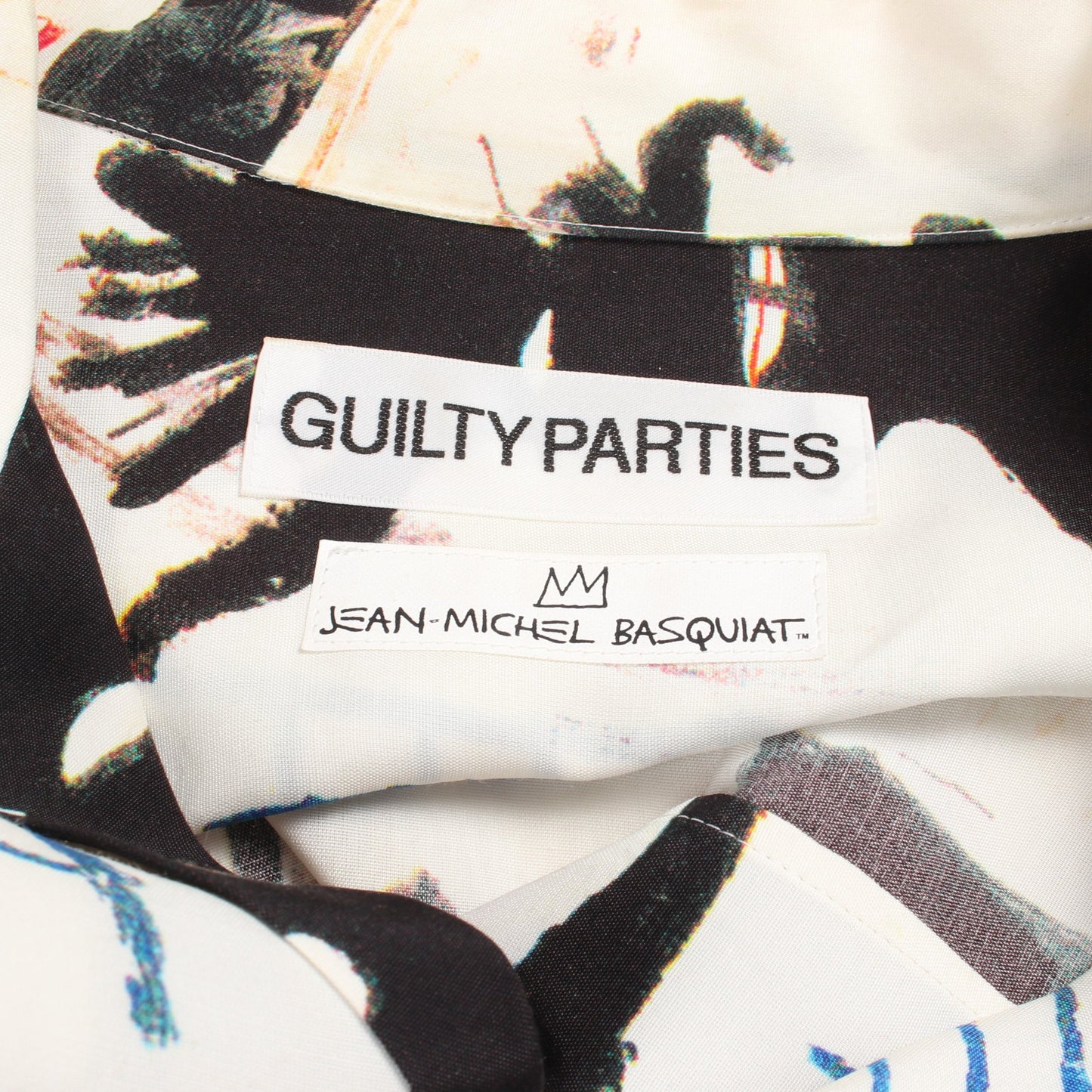 WACKO MARIA × JEAN-MICHEL BASQUIAT 総柄 半袖 シャツ レーヨン ホワイト ブラック マルチカラー ワコマリア