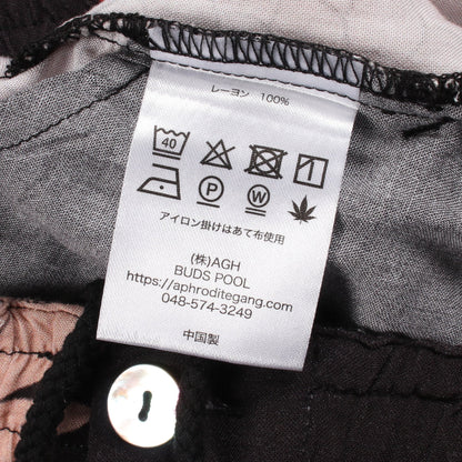 BUDSPOOL × GAKKIN 赤目鶴 パンツ レーヨン ブラック ベージュ レッド バッズプール