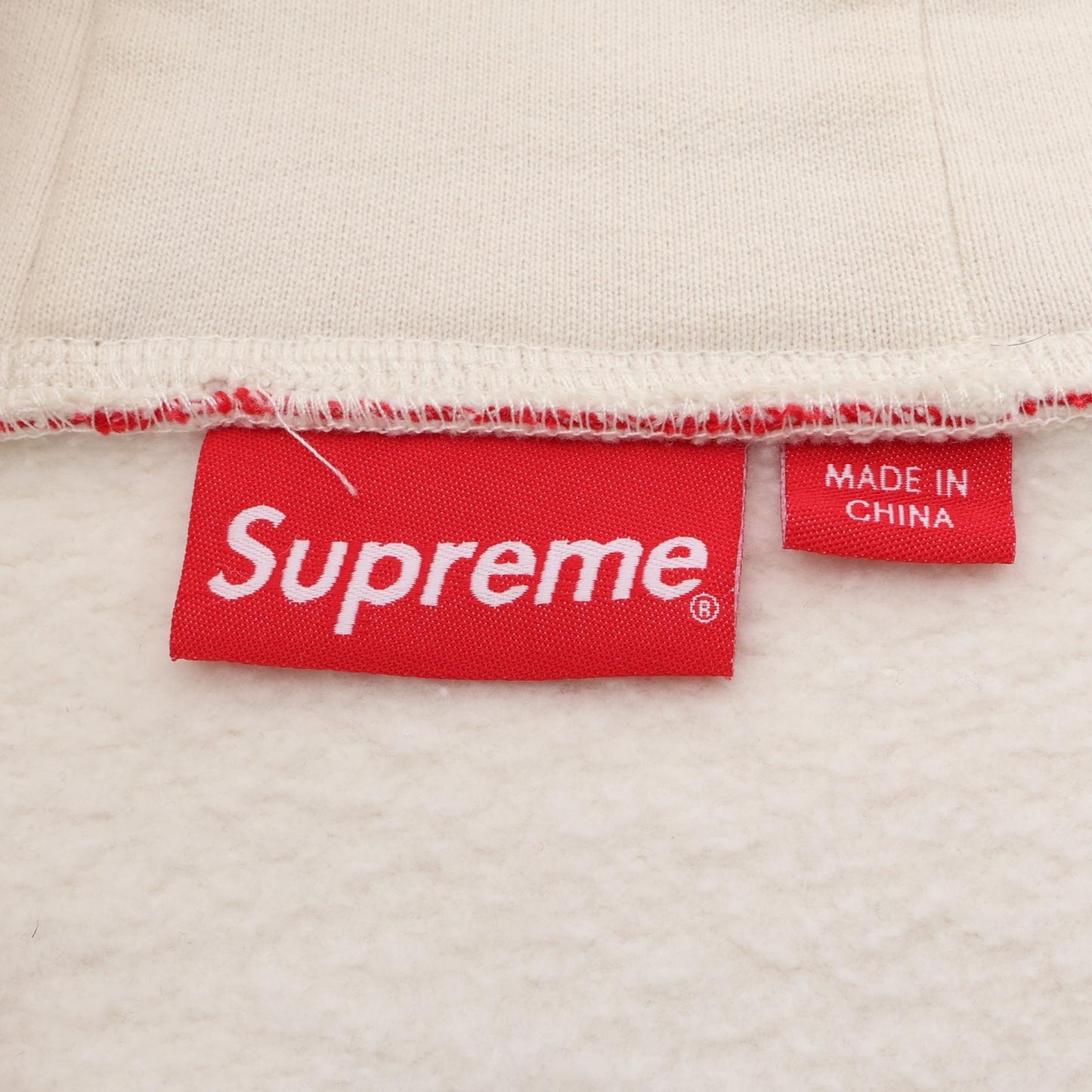 Brim Zip Up Hooded Sweatshirt 裏起毛 ジップアップパーカー コットン アイボリー レッド シュプリーム トップス Supreme