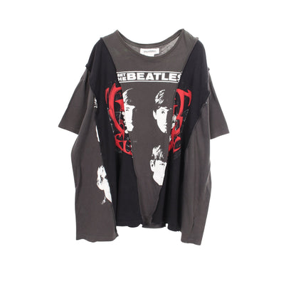 グラフィック プリント ヴィンテージ 半袖Tシャツ コットン グレー ブラック ディスカバード