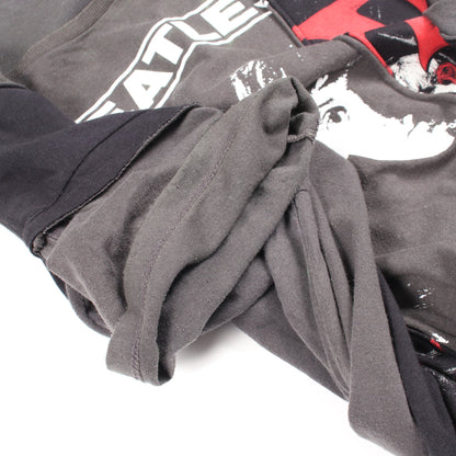 グラフィック プリント ヴィンテージ 半袖Tシャツ コットン グレー ブラック ディスカバード
