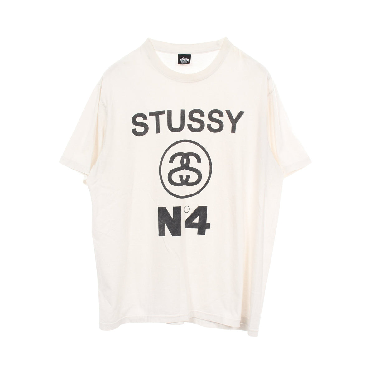 STUSSY No4 Pigment Dyed Tee SSリンク X 半袖Tシャツ コットン ホワイト ブラック ステューシー