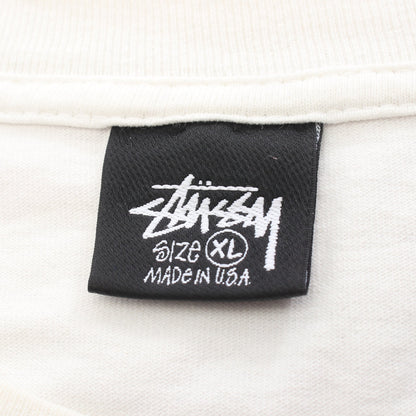 STUSSY No4 Pigment Dyed Tee SSリンク X 半袖Tシャツ コットン ホワイト ブラック ステューシー