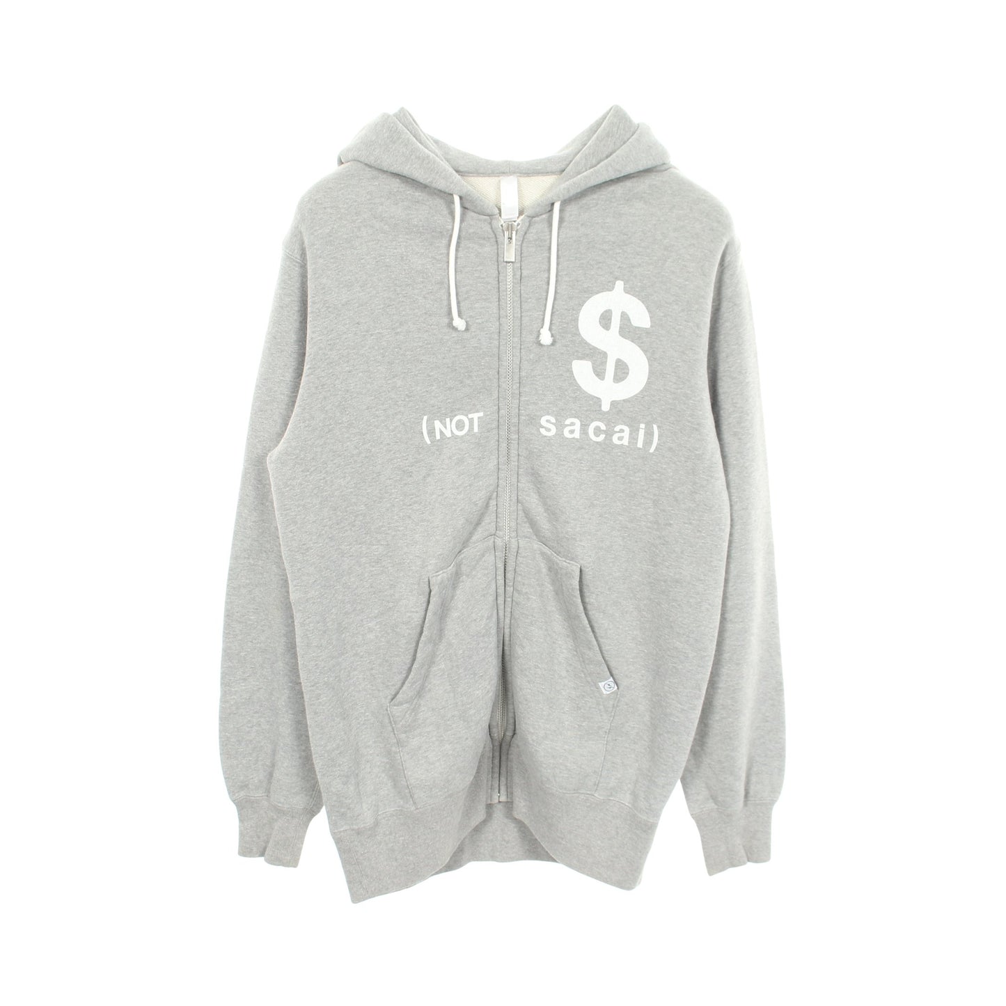 Sacai × Fragment Design ロゴプリント ジップアップパーカー コットン グレー サカイ