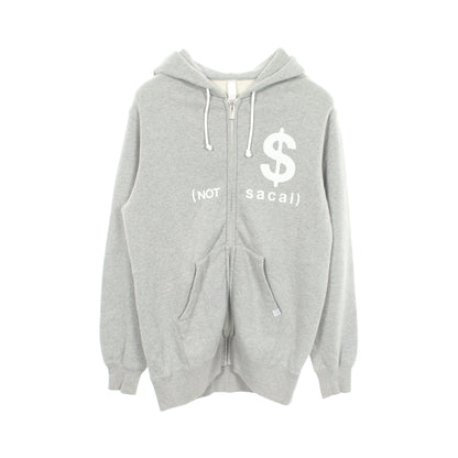 Sacai × Fragment Design ロゴプリント ジップアップパーカー コットン グレー サカイ