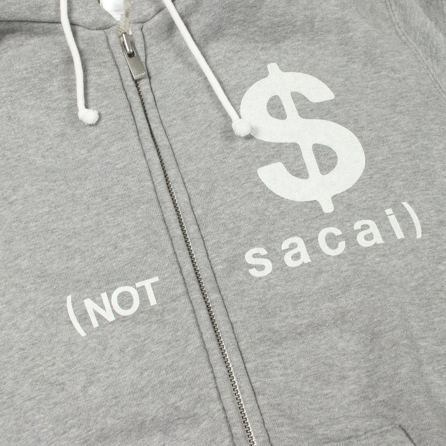 Sacai × Fragment Design ロゴプリント ジップアップパーカー コットン グレー サカイ