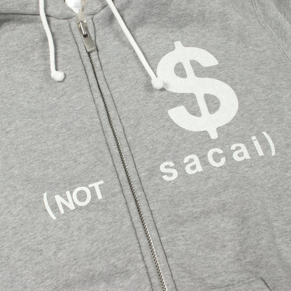 Sacai × Fragment Design ロゴプリント ジップアップパーカー コットン グレー サカイ