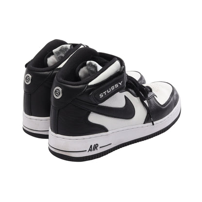 NIKE × STUSSY AIR FORCE 1 MID ハイカットスニーカー レザー ホワイト ブラック ステューシー