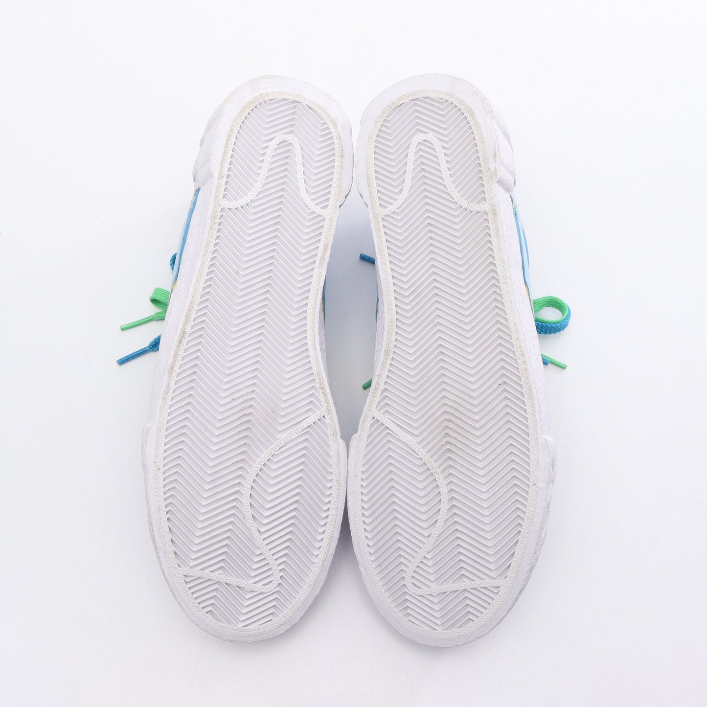 NIKE × KAWS × sacai Blazer Low スニーカー レザー ライトブルー エメラルドグリーン マルチカラー ナイキ