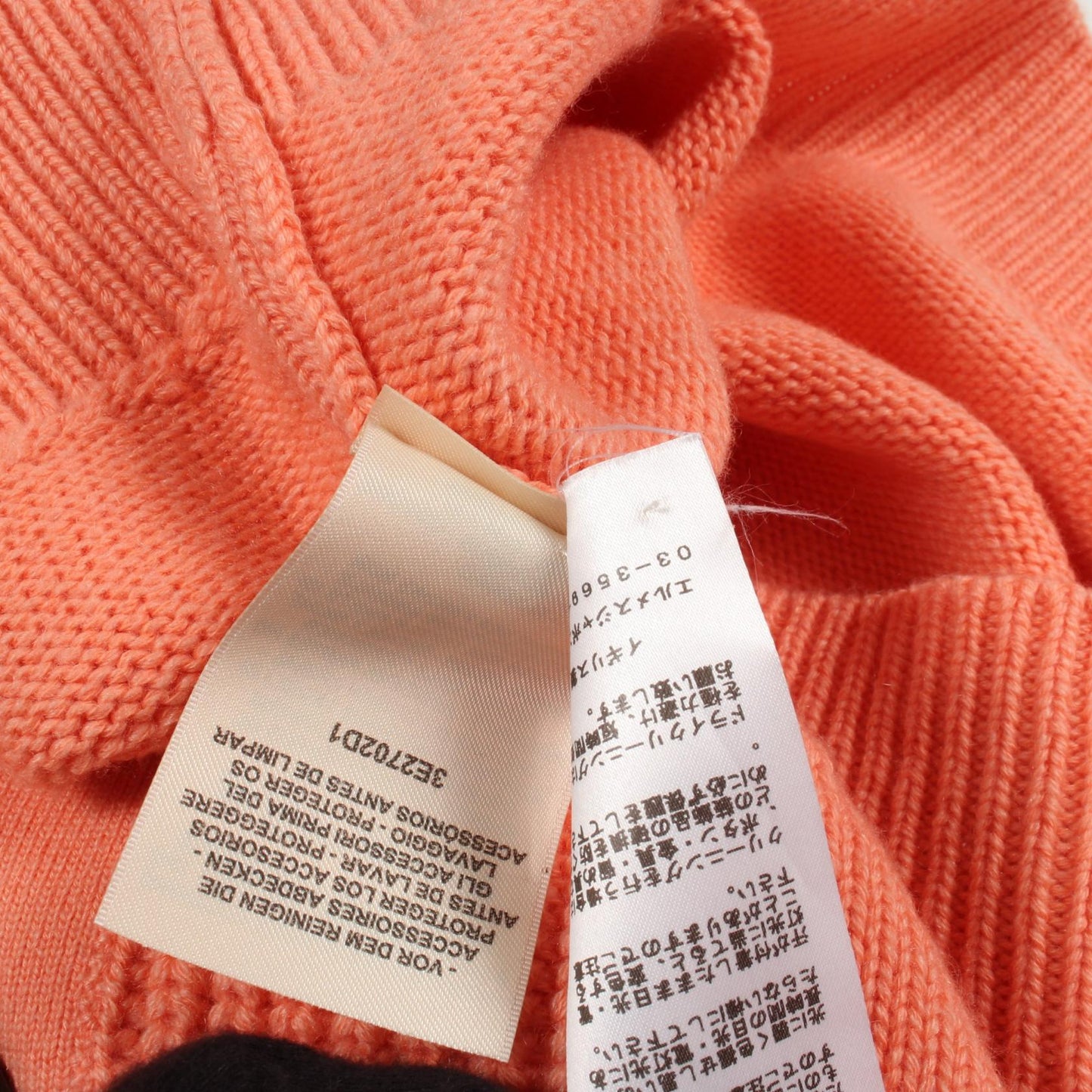 Vネック カーディガン カシミヤ シルク コーラルオレンジ エルメス トップス HERMES