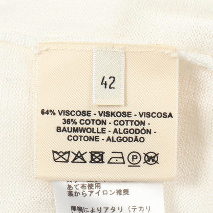 Hリフト 半袖 ニット レーヨン コットン ホワイト エルメス