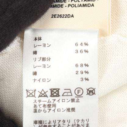 Hリフト 半袖 ニット レーヨン コットン ホワイト エルメス