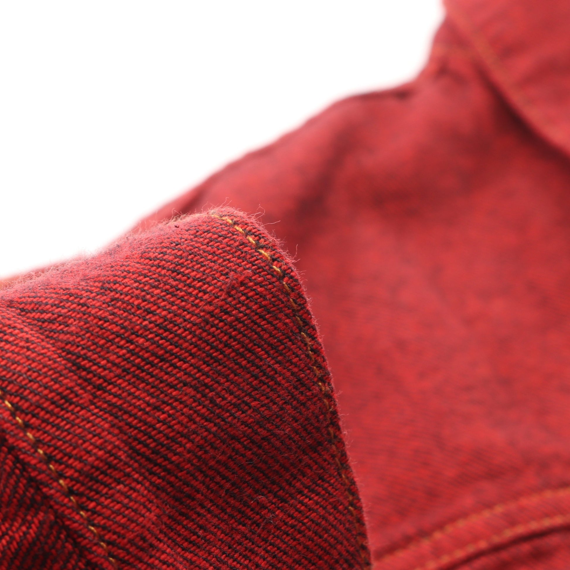 オープンスリーブ バックロゴ デニムジャケット コットン レッド エムエムシックスメゾンマルジェラ アウター MM6 MAISON MARGIELA