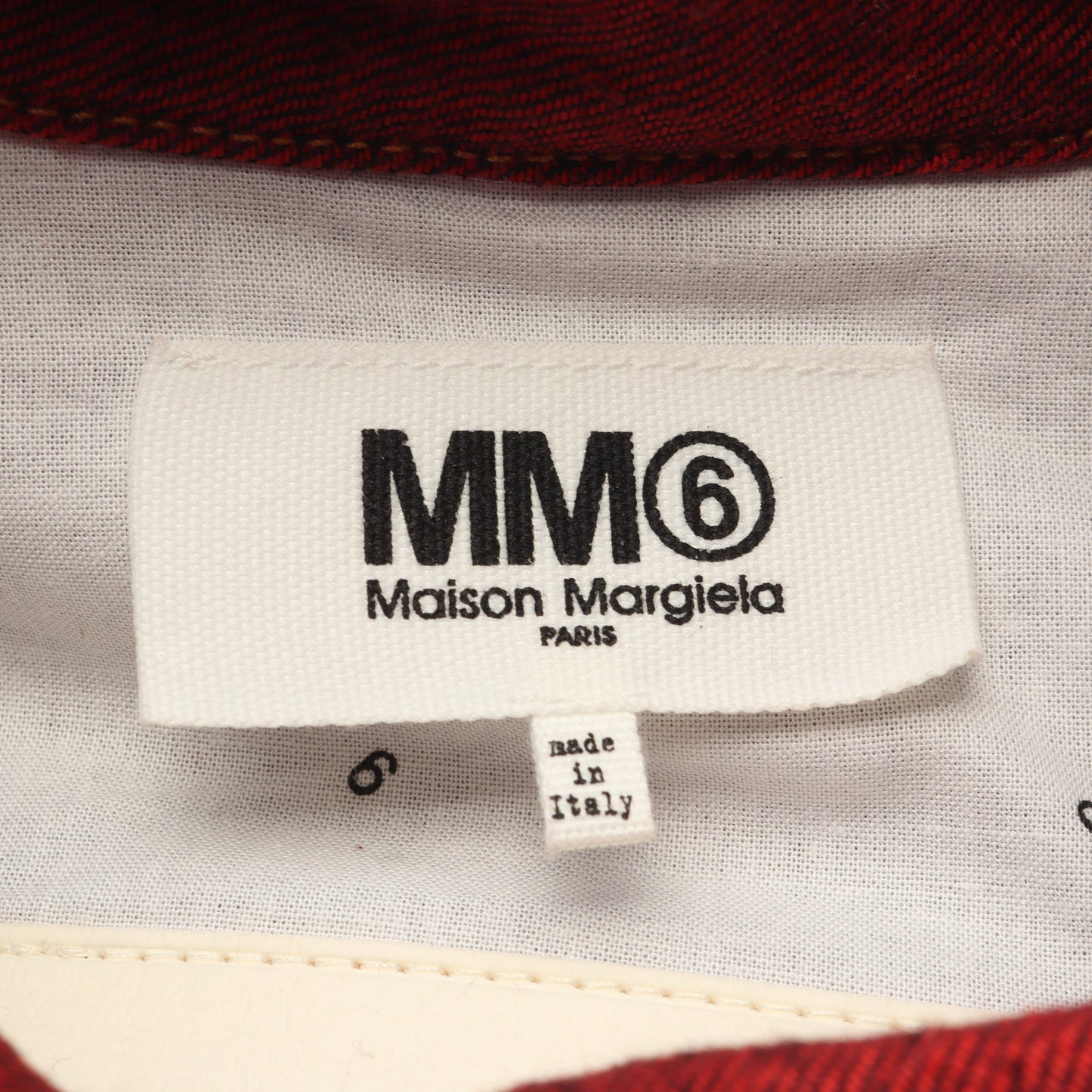 オープンスリーブ バックロゴ デニムジャケット コットン レッド エムエムシックスメゾンマルジェラ アウター MM6 MAISON MARGIELA