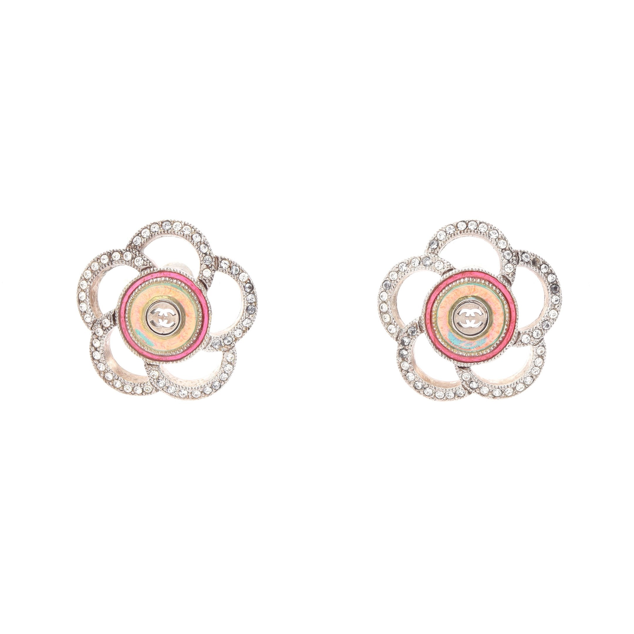 A*A様 ☆希少☆CHANEL カメリアモチーフ ココマークリング 　ピンク♡ カメリア ココマーク ピアス GP ラインストーン ゴールド クリア
