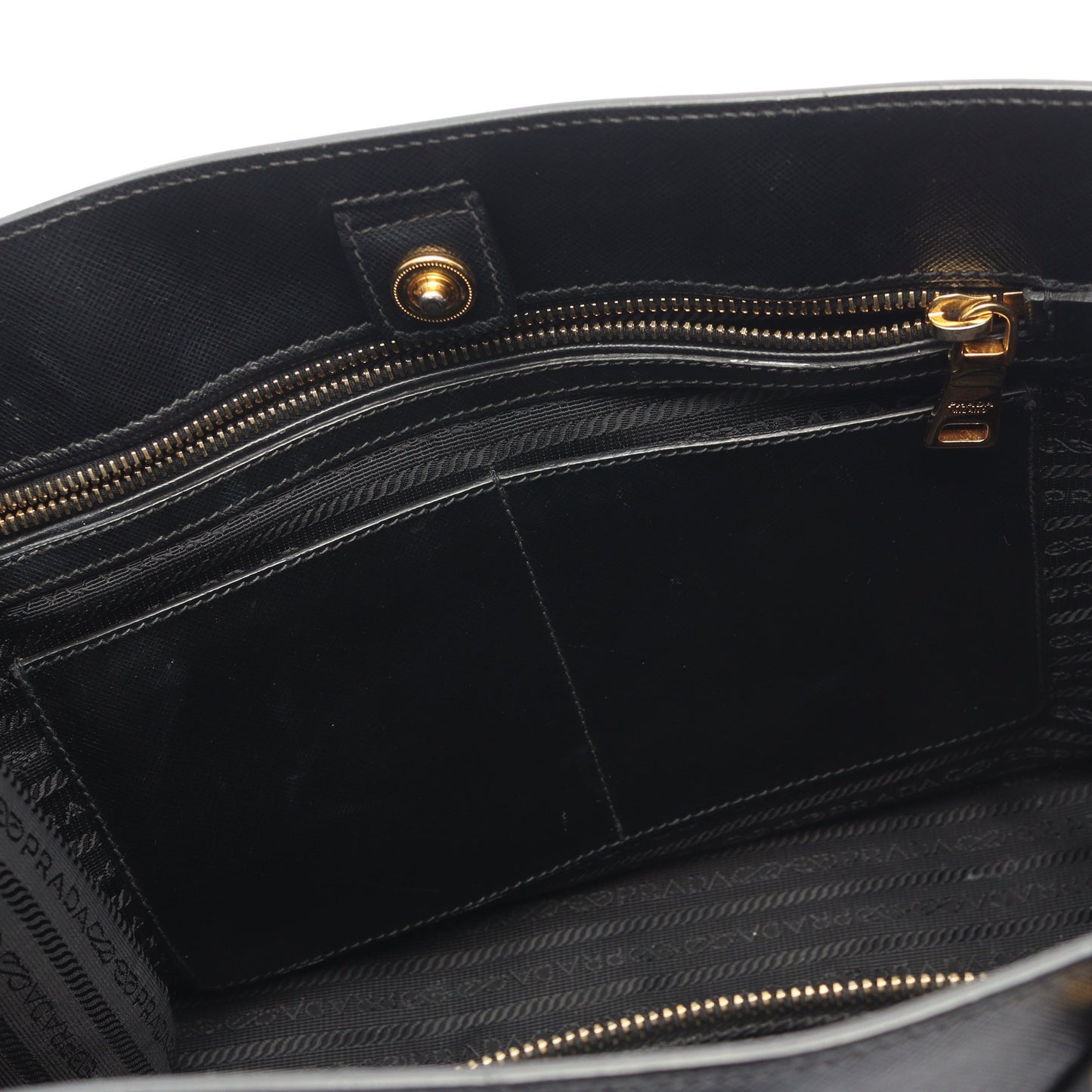ガレリア 2WAY ハンドバッグ トートバッグ サフィアーノレザー ブラック オフホワイト プラダ バッグ PRADA
