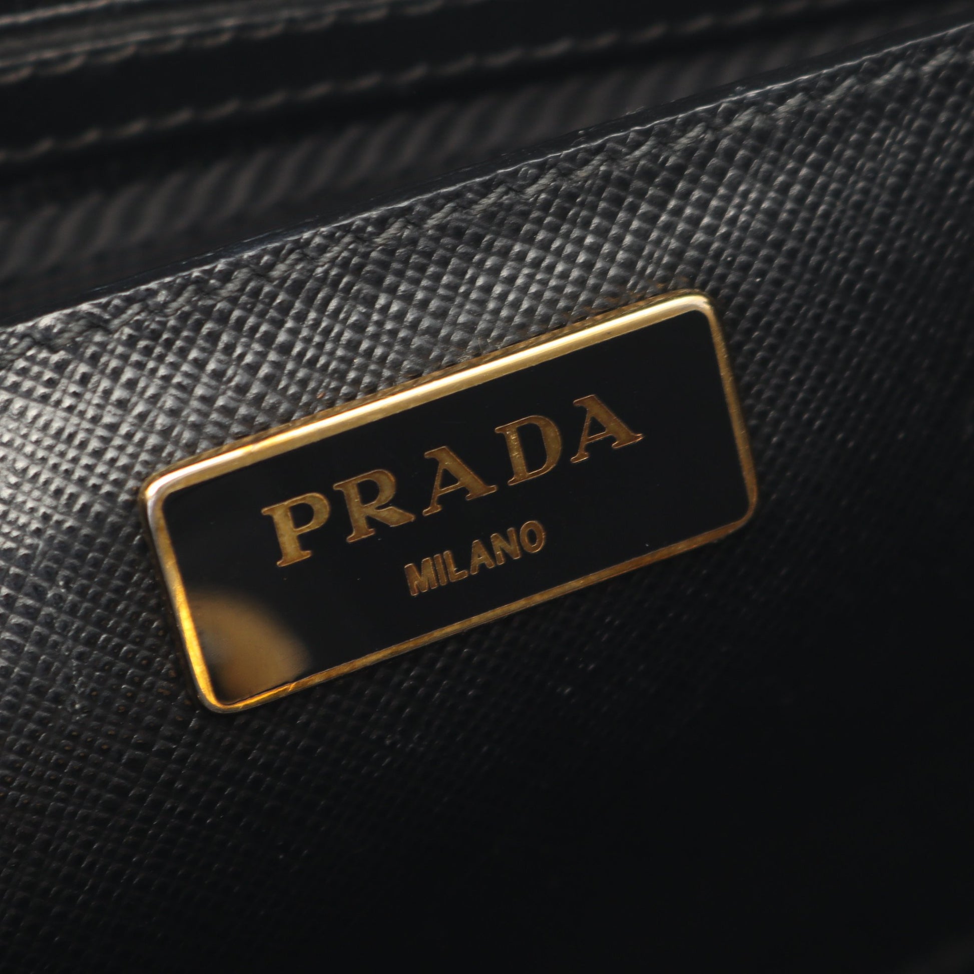 ガレリア 2WAY ハンドバッグ トートバッグ サフィアーノレザー ブラック オフホワイト プラダ バッグ PRADA