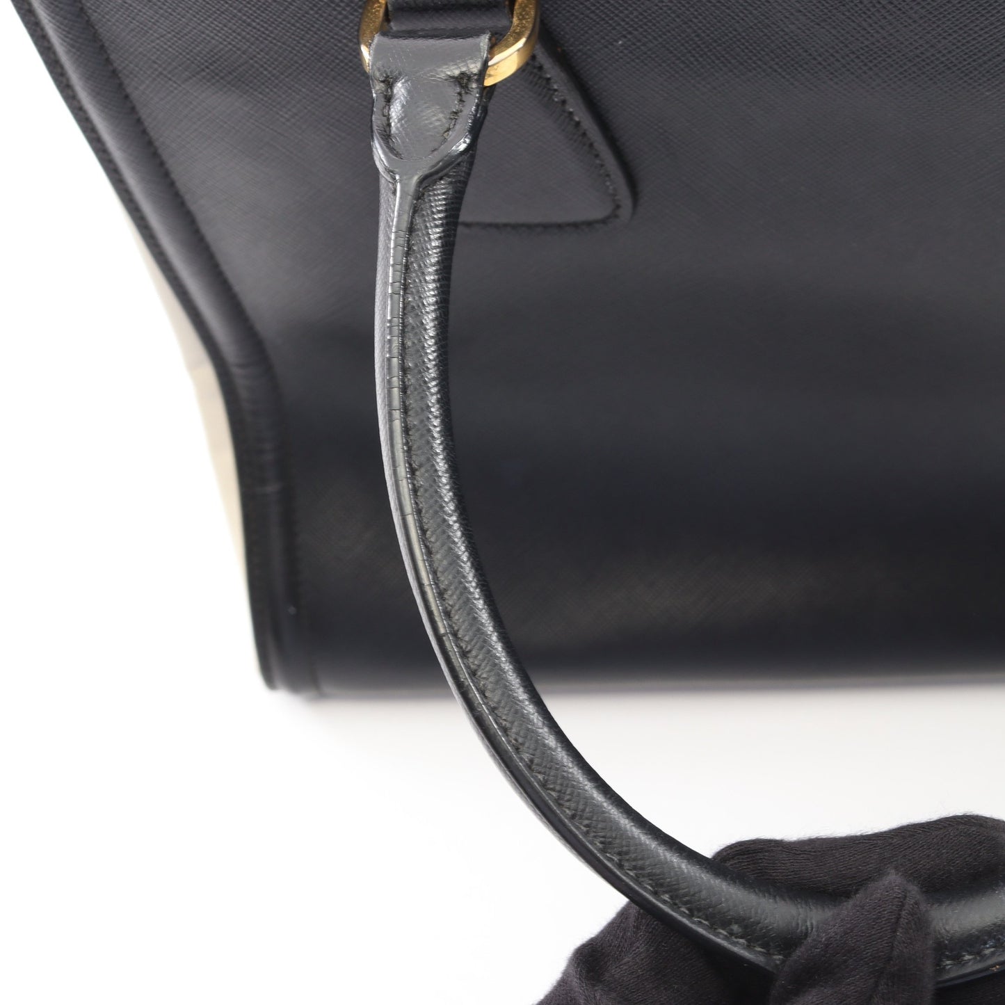 ガレリア 2WAY ハンドバッグ トートバッグ サフィアーノレザー ブラック オフホワイト プラダ バッグ PRADA