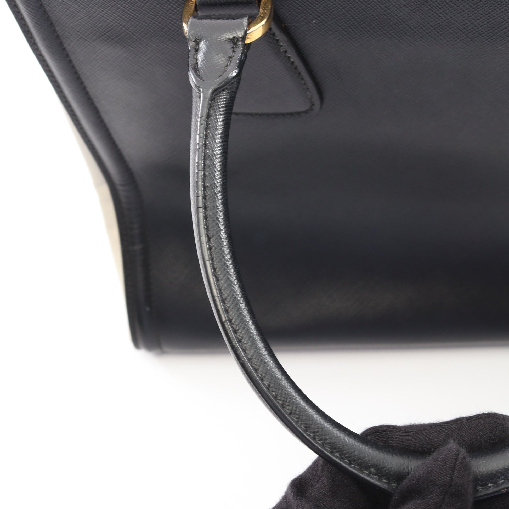 ガレリア 2WAY ハンドバッグ トートバッグ サフィアーノレザー ブラック オフホワイト プラダ バッグ PRADA