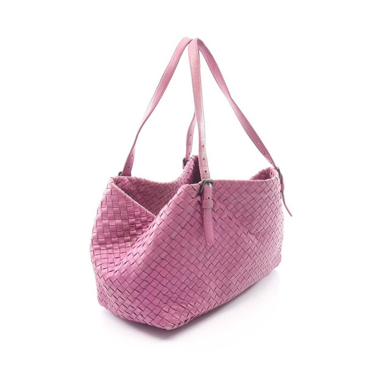 イントレチャート ショルダーバッグ トートバッグ レザー パープル ボッテガヴェネタ バッグ BOTTEGA VENETA